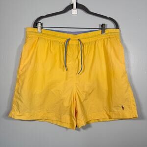 Polo Ralph Lauren Yellow Swim Trunks Men’s L Vintage Mesh Lined Shorts